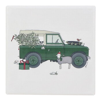 Coaster Emma Lawrence Designs X-mas Green Landrover & Dog
