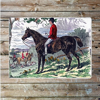 Metal Sign Vintage Horse And Rider
