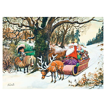 Christmas Card Thelwell Horse Motif Jumping The Gun