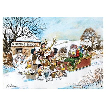 Christmas Card Thelwell Horse Motif Reindeer Handwash