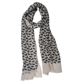 Scarf AWST Intl Galloping Horses Tan