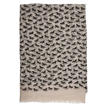Scarf AWST Intl Galloping Horses Tan