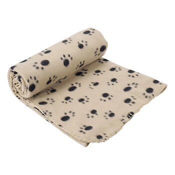 Dog Blanket Paw Print Beige