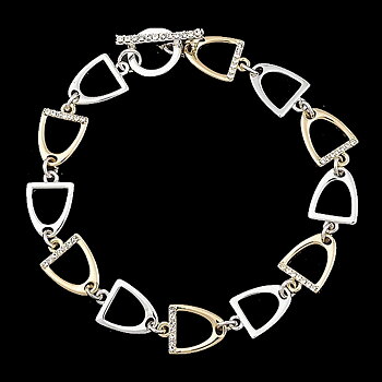 Armband Equilibrium Stigbyglar Silver Och Guldpläterat