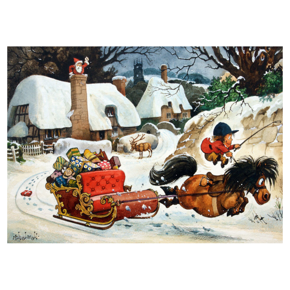 Christmas Card Thelwell Horse Motif The Highjack