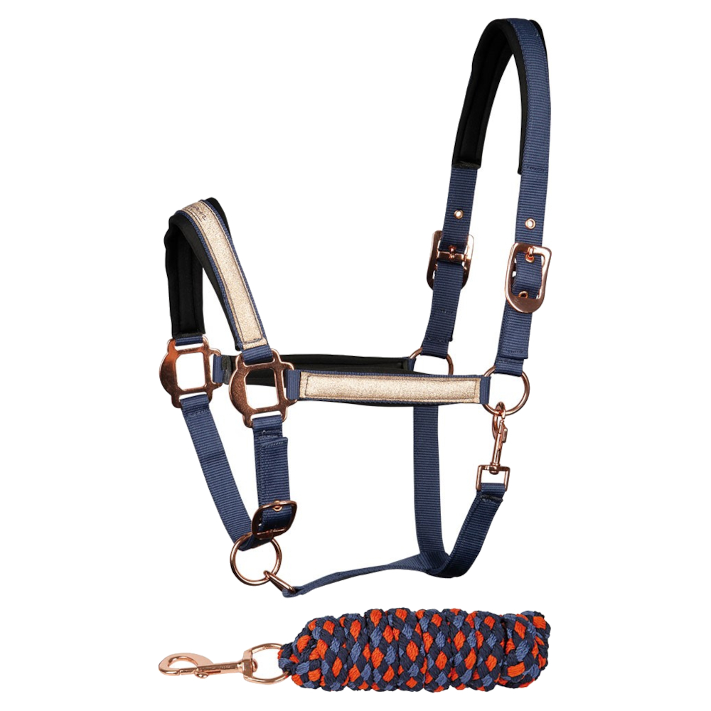 Headcollar Set Harrys Horse Glitter Ensignia Blue