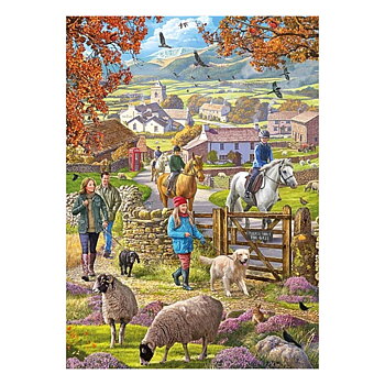 Puzzle Otter House Horse Motif Autumn Walk 1000 Pieces