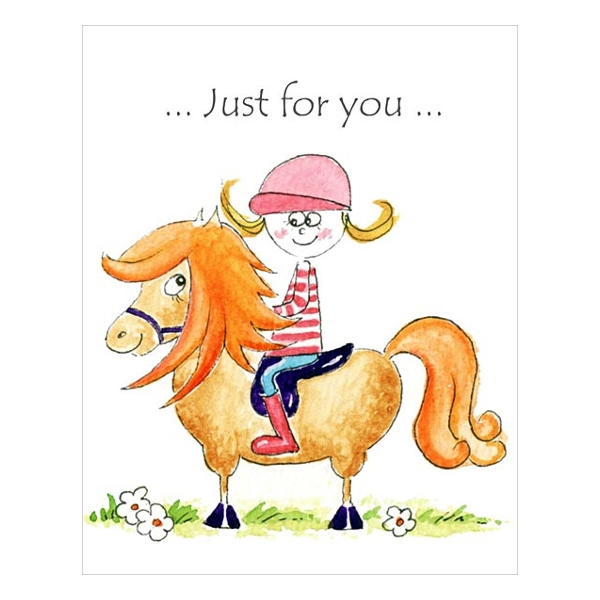 Greeting Card Silly Filly Horse Motif Just For You 