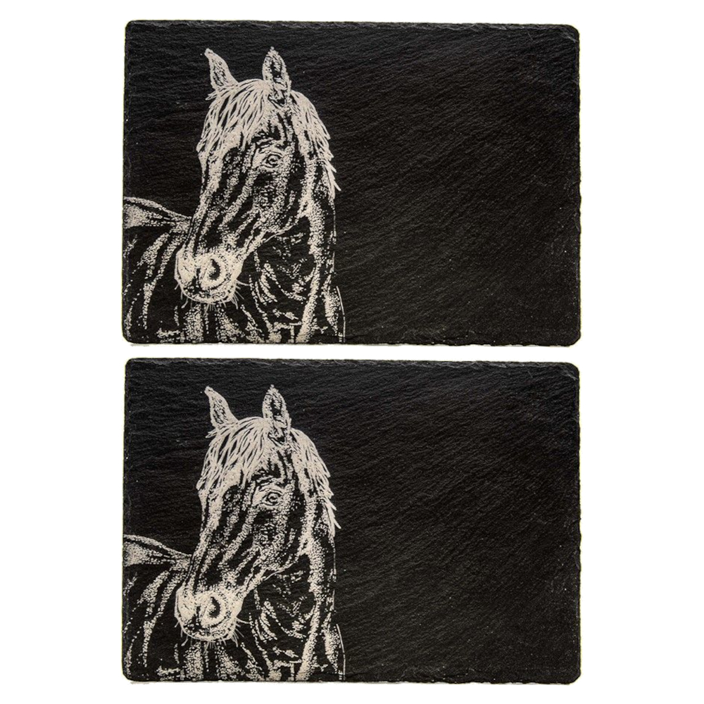 Bordstabletter Selbrae House Skiffer Hästmotiv 2-Pack