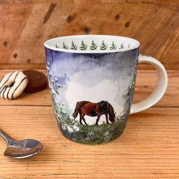 Mugg Alex Clark Hästmotiv Horse And Flowers
