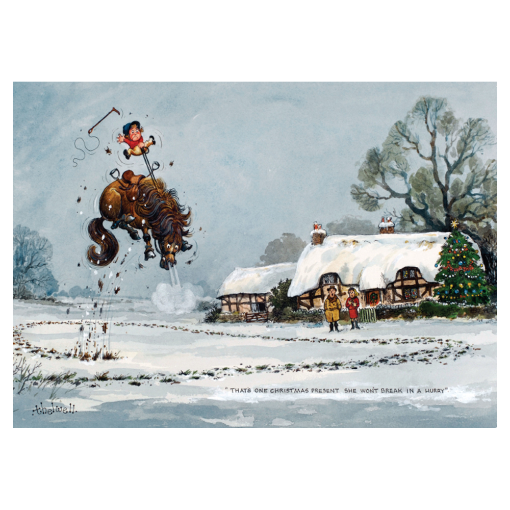 Christmas Card Thelwell Horse Motif Christmas Present