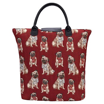 Foldable Shopping Bag Signare Dog Motif Pug