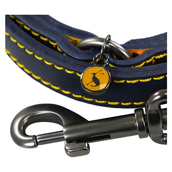 Dog Lead Joules Leather Navy