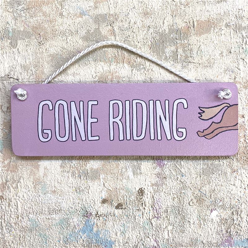 Wooden Hanger Horse Motif Gone Riding