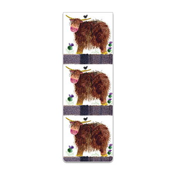 Magnetic Bookmark Alex Clark Cow Motif Hamish Highland
