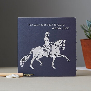 Kort Deckled Edge Art Hästmotiv Good Luck