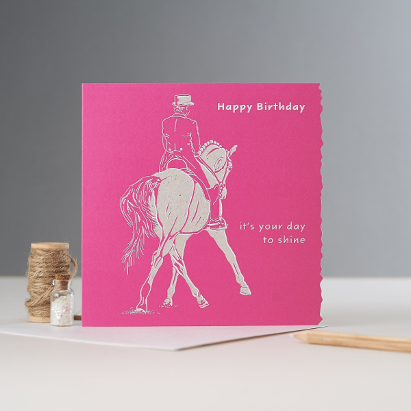 Birthday Card Deckled Edge Art Horse Motif It Is Your Day To Shine
