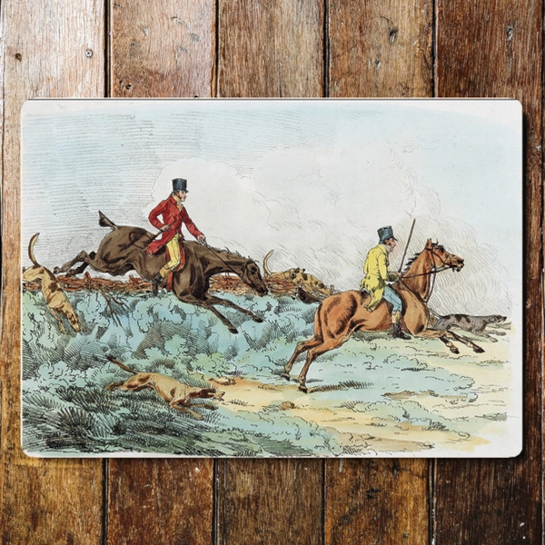 Metal Sign The Hunt Running Horses