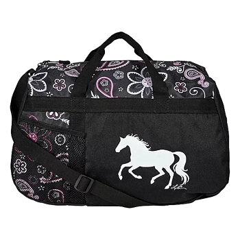 Duffle Bag AWST Intl Horse Motif Galloping Horse White