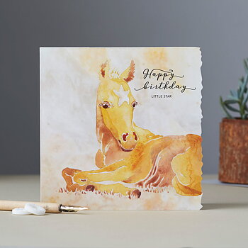 Birthday Card Deckled Edge Art Hors Motif Little Star