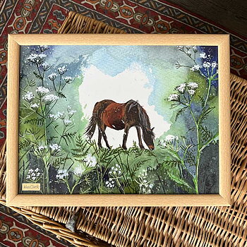 Knäbricka Alex Clark Hästmotiv Horse And Flowers
