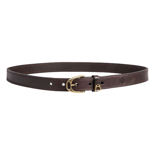 Belt Noble Equestrian Brown Leather Gold Coloured Stirrup