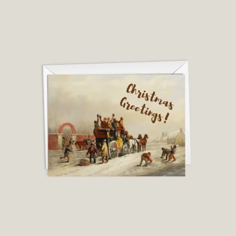 Christmas Card Nimrod Paper Horse Motif Heading Home For Christmas