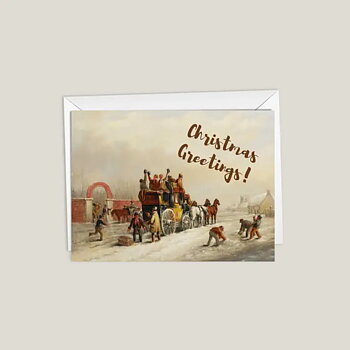 Christmas Card Nimrod Paper Horse Motif Heading Home For Christmas