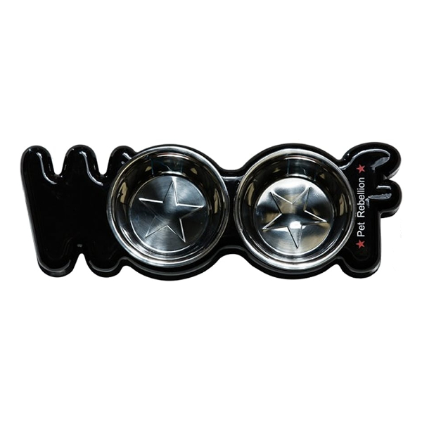 Dog Bowl Pet Rebellion Woof Black