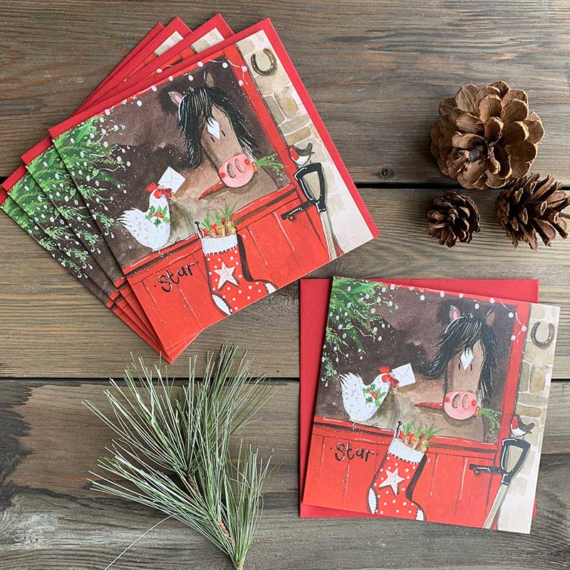 Julkort Alex Clark Hästmotiv Star Horse 5-pack