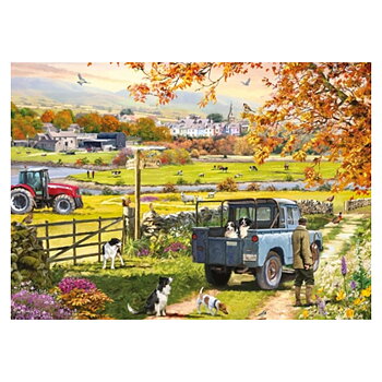 Puzzle Otter House Dog Motif Countryside Morning 1000 Pieces