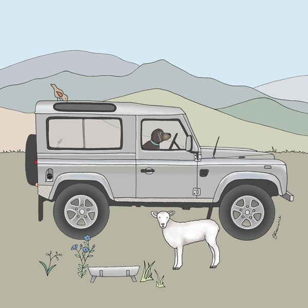 Kort Emma Lawrence Designs Grå Landrover