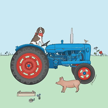Kort Emma Lawrence Designs Blå Traktor