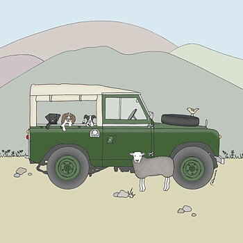 Kort Emma Lawrence Designs Grön Landrover