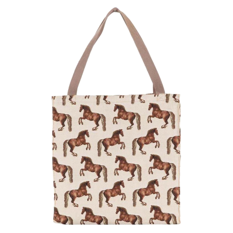 Shopping Bag Signare Horse Motif Whistlejacket Beige