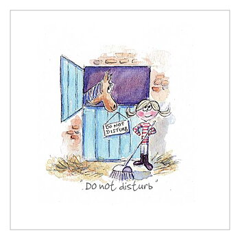 Greeting Card Silly Filly Horse Motif Do Not Disturb
