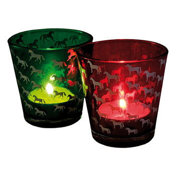 Ljuslyktor Happy Ross Hästmotiv 3-pack