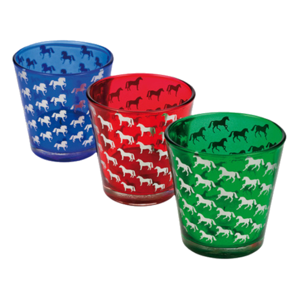 Ljuslyktor Happy Ross Hästmotiv 3-pack
