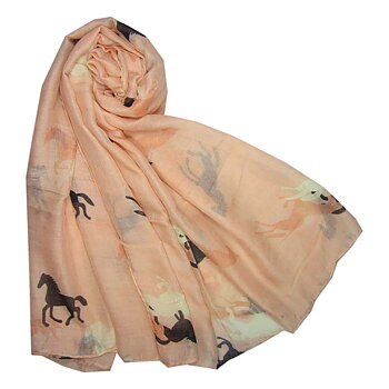 Scarf Grays 1922 Hästmotiv Running Horses Peach