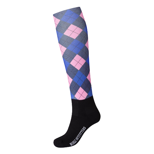 Riding Socks Noble Equestrian  Periwinkle Argyle