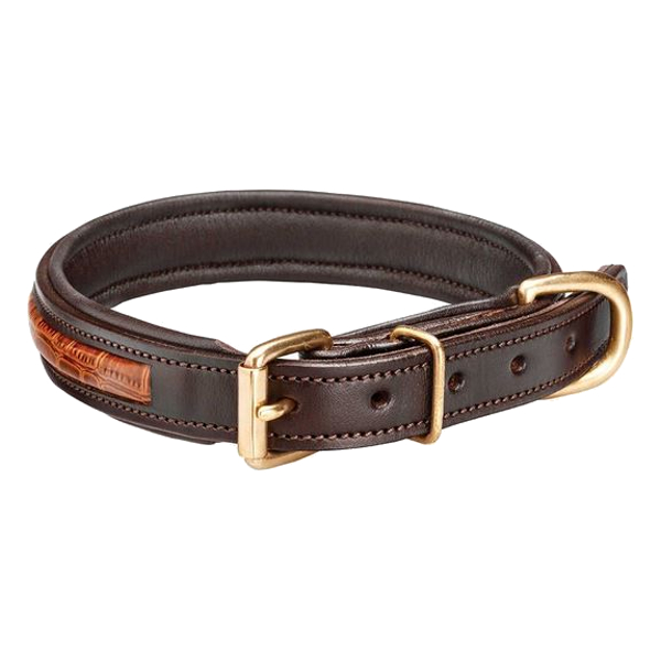 Hundhalsband Woofmasta Croco Brun