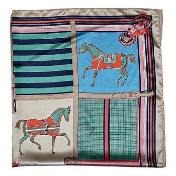 Scarf AWST Intl Horse In Blanket Multi