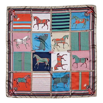 Scarf AWST Intl Horse In Blanket Multi