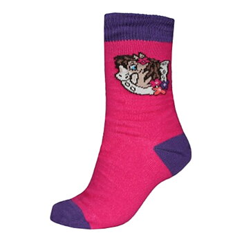 Barnstrumpor Horka Hästmotiv Fuchsia