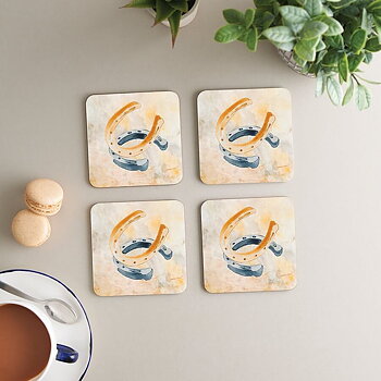 Coaster Deckled Edge Art Horse Motif Horseshoes