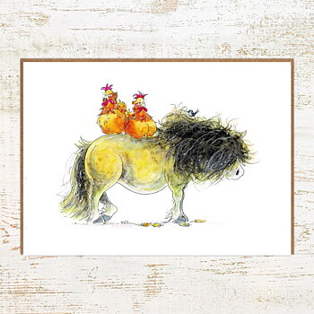 Kort Pony Nut Gifts Hästmotiv Roosting