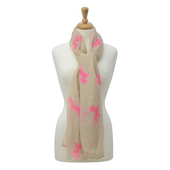 Scarf Hy Equestrian Horse Motif Belvoir Beige