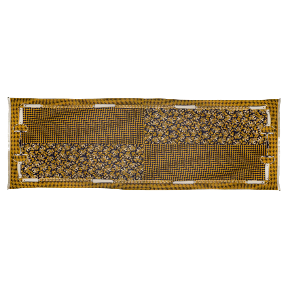 Scarf AWST Intl Paisley/Houndtooth Gold - 4