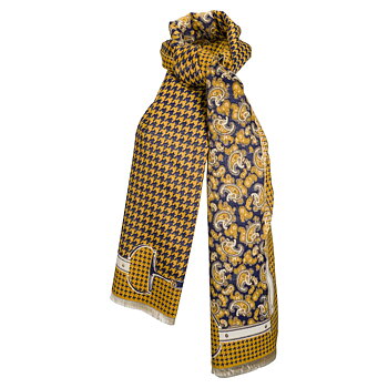 Scarf AWST Intl Paisley/Houndtooth Gold