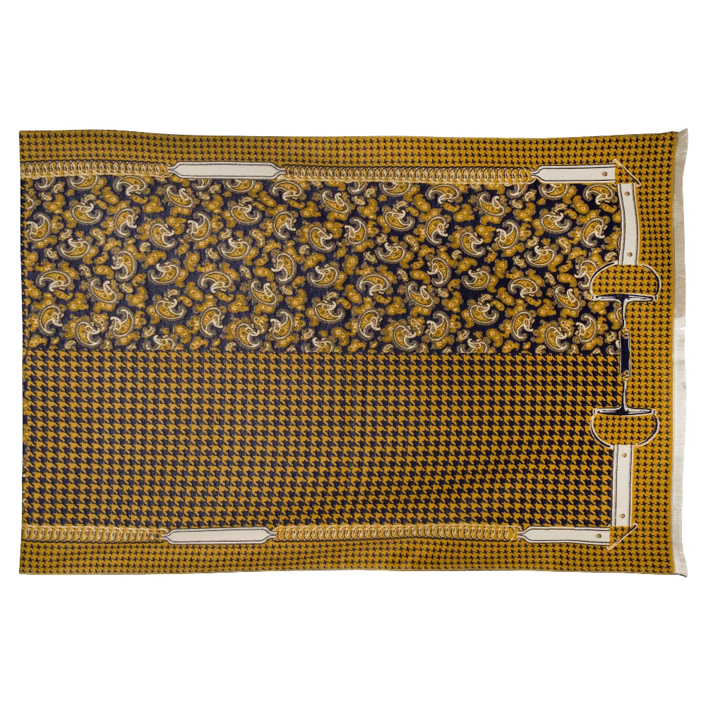 Scarf AWST Intl Paisley/Houndtooth Gold - 3